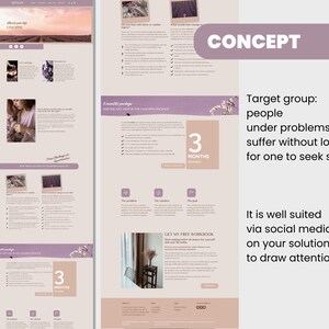 Feminine Website Template Wordpress coaching Theme Coach Feminine Website Design Nude Elementor Template Purple boho create website image 3