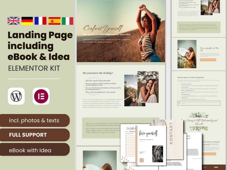 Elementor Landing Page Template & eBook Ultimate Lead Management and Coaching Kit, Canva Workbook for Coaches Marketing image 1