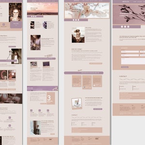 Feminine Website Template Wordpress coaching Theme Coach Feminine Website Design Nude Elementor Template Purple boho create website image 6