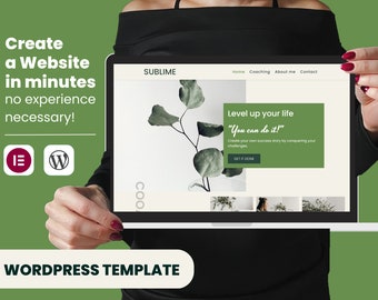 Coaching Website Template Wordpress Theme Coach Feminine Wordpress Modern Website Design Elementor Template Green minimalist create website