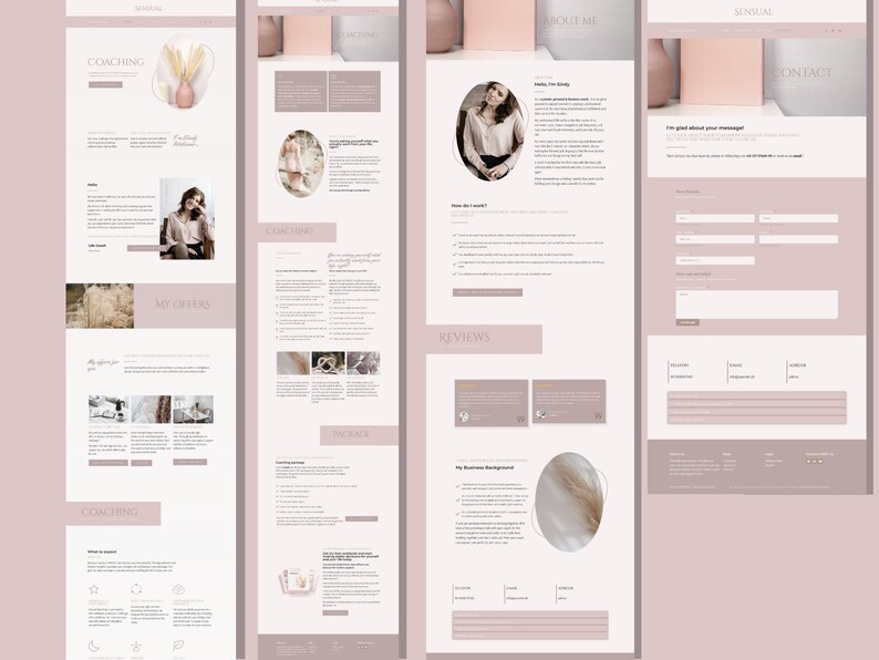 Website Template, Website Theme, wordpress Template, Wordpresss Theme, Coaching Website, Feminine Wordpress, Wordpress Website, Wordpress Design, Website Design, Web Design, Modern Website, wordpress coaching, elementor template,