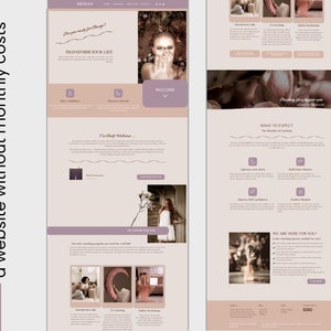 Feminine Website Template Wordpress coaching Theme Coach Feminine Website Design Nude Elementor Template Purple boho create website image 2