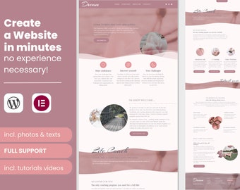 Coaching Website Template Theme Wordpress Template Feminine Wordpress Modern Website Design Elementor Template create website