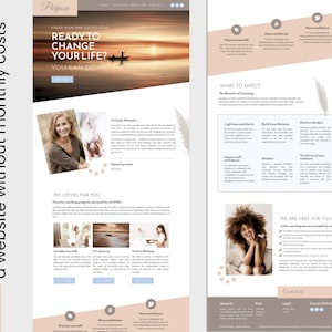 Website Template, Website Theme, wordpress Template, Wordpresss Theme, Coaching Website, Feminine Wordpress, Wordpress Website, Wordpress Design, Website Design, Web Design, Modern Website, wordpress coaching, elementor template,