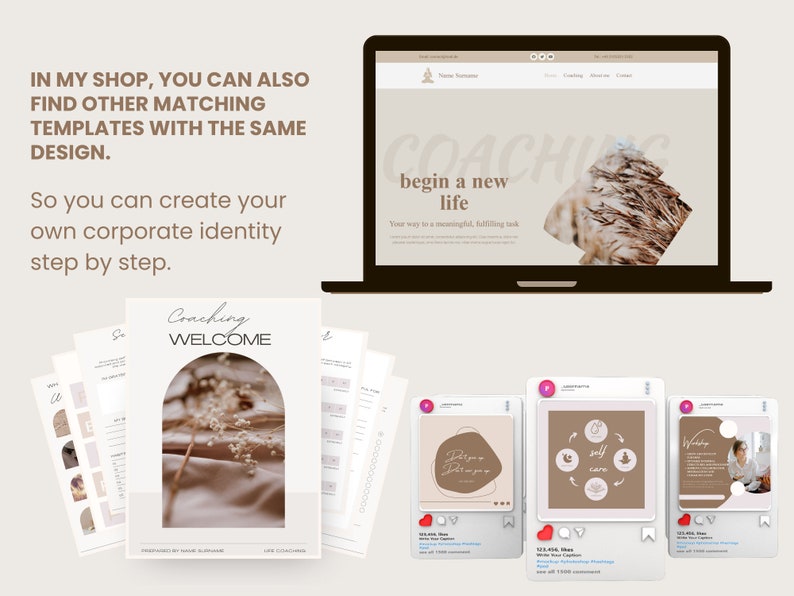 50 Life Coach Instagram CANVA Templates Coaching Template image 9
