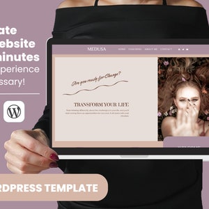 Feminine Website Template Wordpress coaching Theme Coach Feminine Website Design Nude Elementor Template Purple boho create website image 7