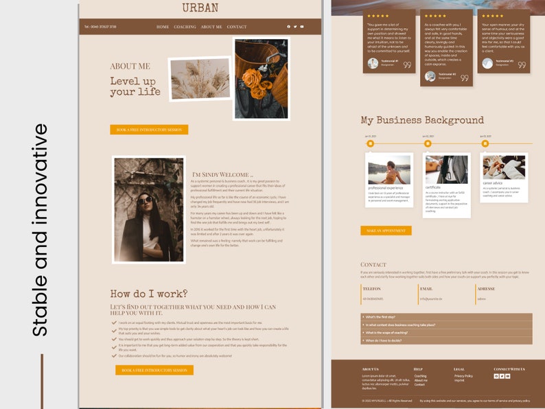 Boho Website Template, Urban Website Theme, wordpress Template, Wordpresss Theme, Coaching Website, Feminine Wordpress, Wordpress Website, Wordpress Design, Website Design, Modern Website, wordpress coaching, elementor template, coach wordpress theme