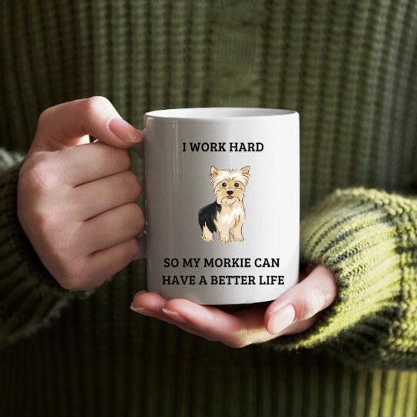 Morkie Mom/Morkie Dad Mug - Funny Gift for Morkie Lovers - Ceramic Coffee Cup with Handle