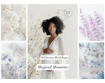 30 Floral Maternity Backdrops: Dreamy Photography Backgrounds (Digital Download)