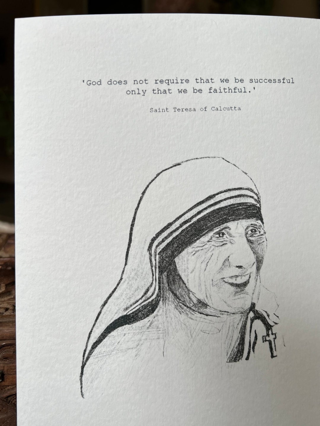 Mother Teresa Holy Card Prayer Card Catholic Art - Etsy