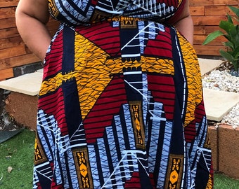 African Ankara dress with pockets