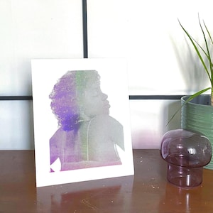 Screen print poster portrait woman colorful