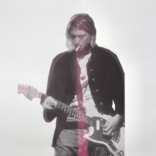 Siebdruck Poster Kurt Cobain mehrfarbig A3 Nirvana Grunge Musiker Unikat selbstgemacht DIY