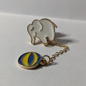 Circus Elephant on Chain Enamel Pin