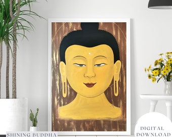 Buddha wall art, printable buddha, wall art print, buddha painting, instant download buddha, zen art, buddha digital download