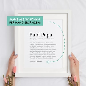 Poster Definition Bald Papa Überraschung Schwangerschaft verkünden werdender Vater werden Babyüberraschung Babyankündigung digital. Download