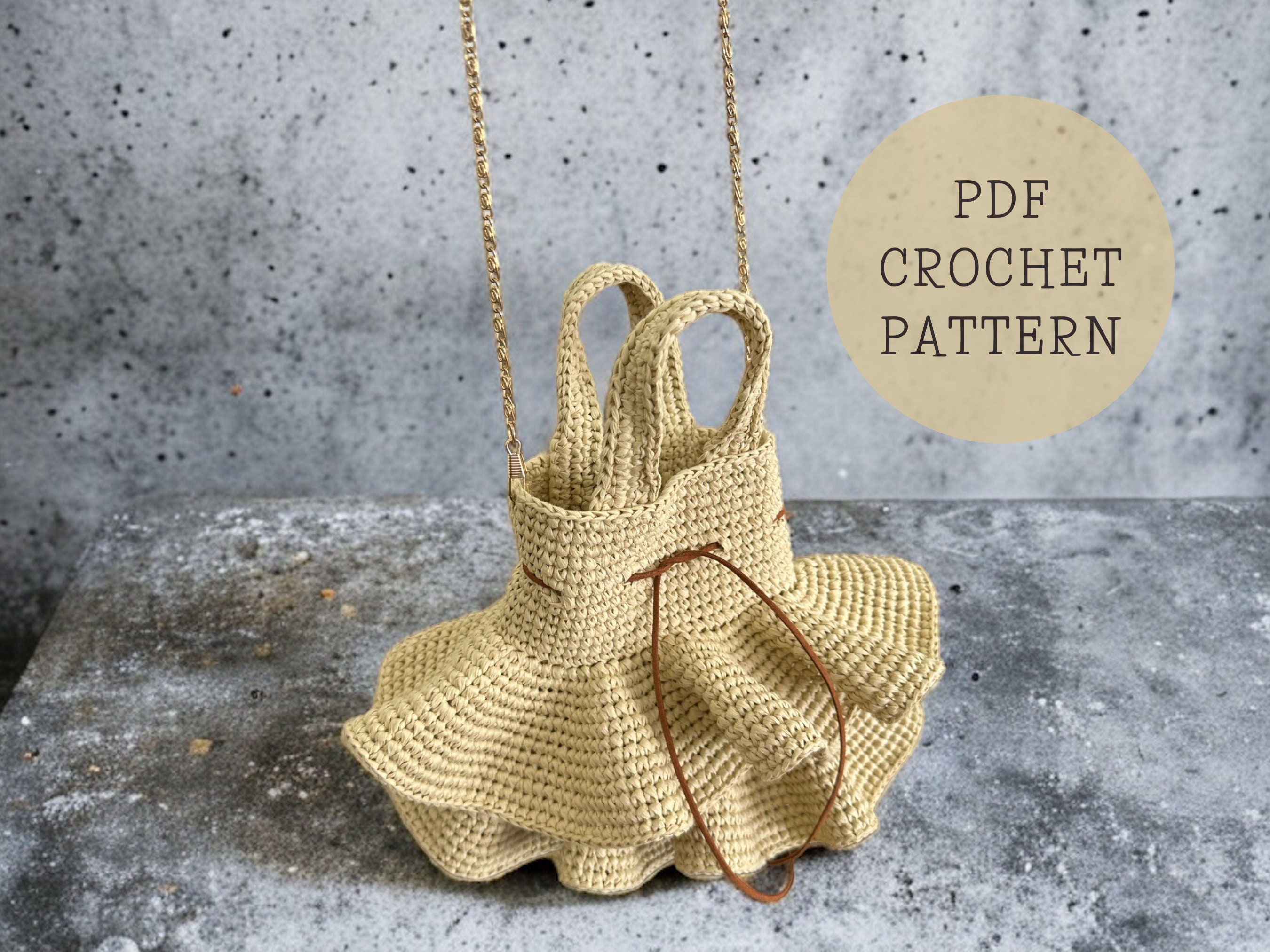 Crochet Mini Ruffle Tote Bag Pattern - Etsy