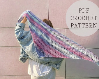 Crochet Mesh Triangle Shawl Pattern