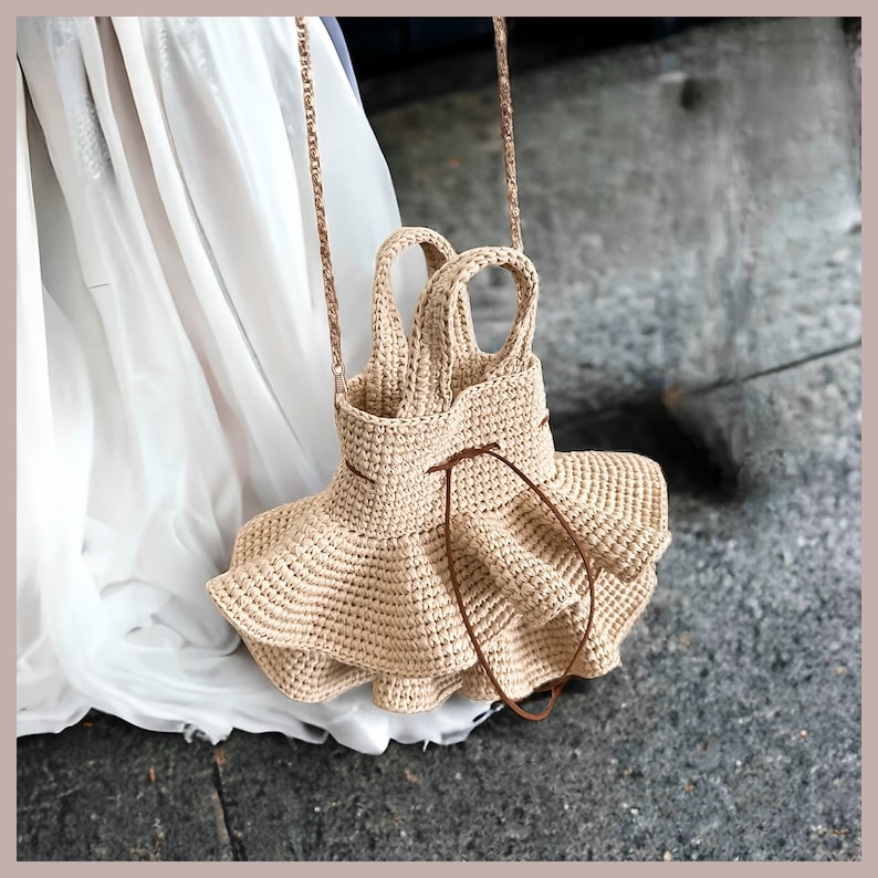 Crochet Mini Ruffle Tote Bag Pattern - Etsy