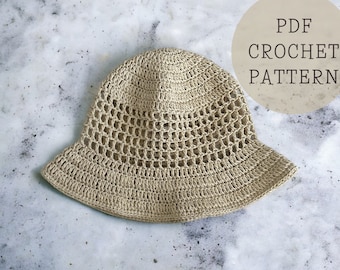 Patrón de gorro de malla de crochet