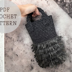 Crochet Tassel Bucket Handbag Pattern, Crochet Purse Pattern, Crochet Handmade Pattern, Stylish Bucket Bag Pattern