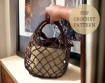Padrão de bolsa de crochê, padrão de bolsa de balde em PDF