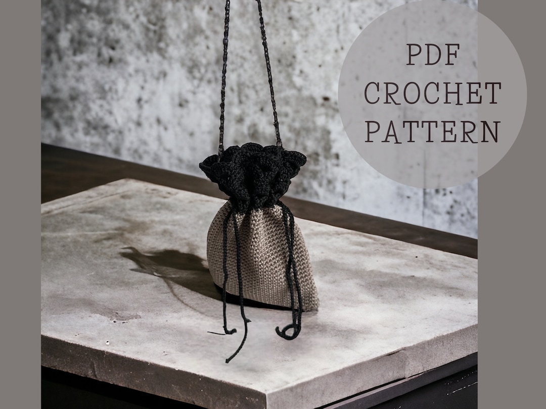 Crochet Mini Pouch Bag Pattern: Easy Drawstring Design (PDF