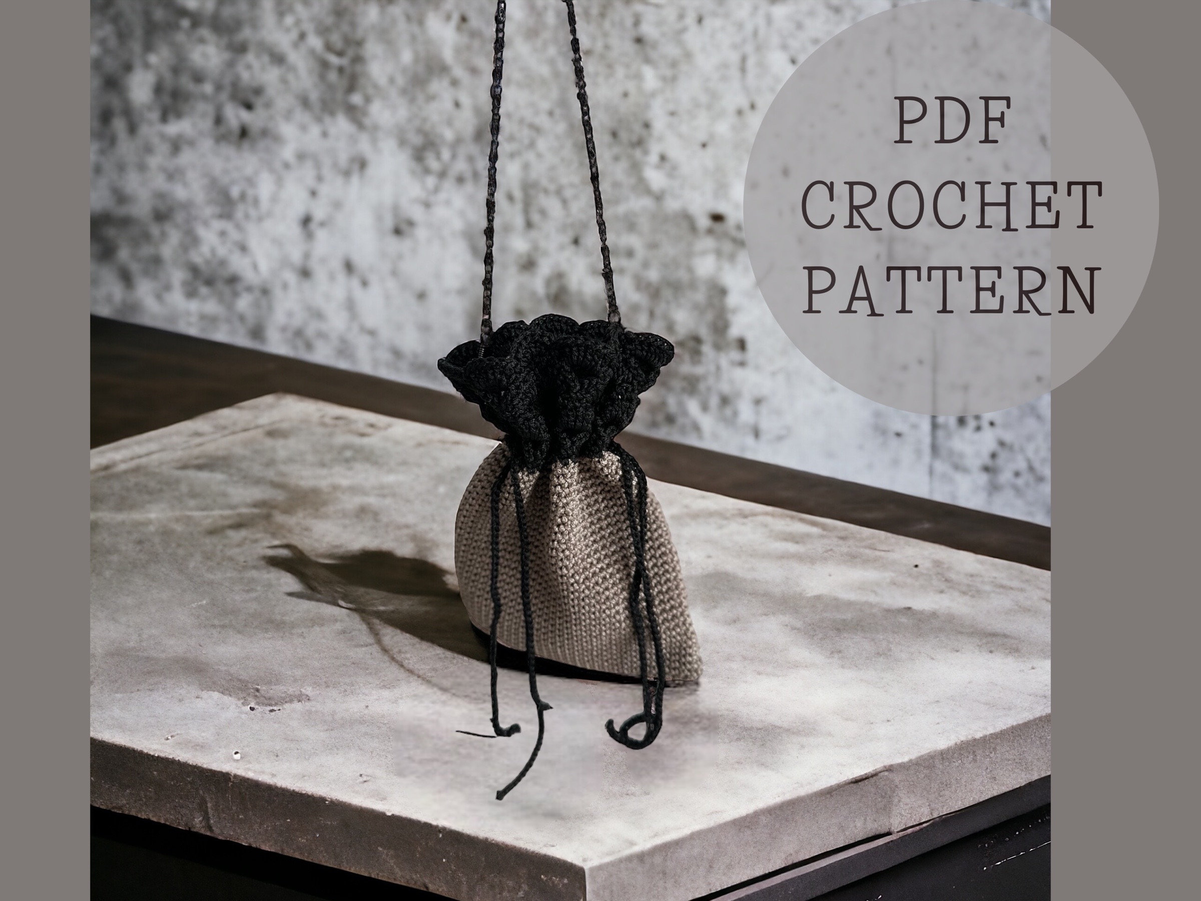 Crochet Mini Pouch Bag Pattern: Easy Drawstring Design (PDF