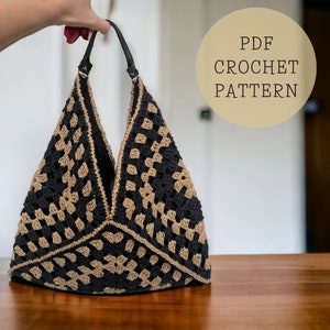 Crochet Granny Square Bag Pattern, Triangle Handbag Pattern