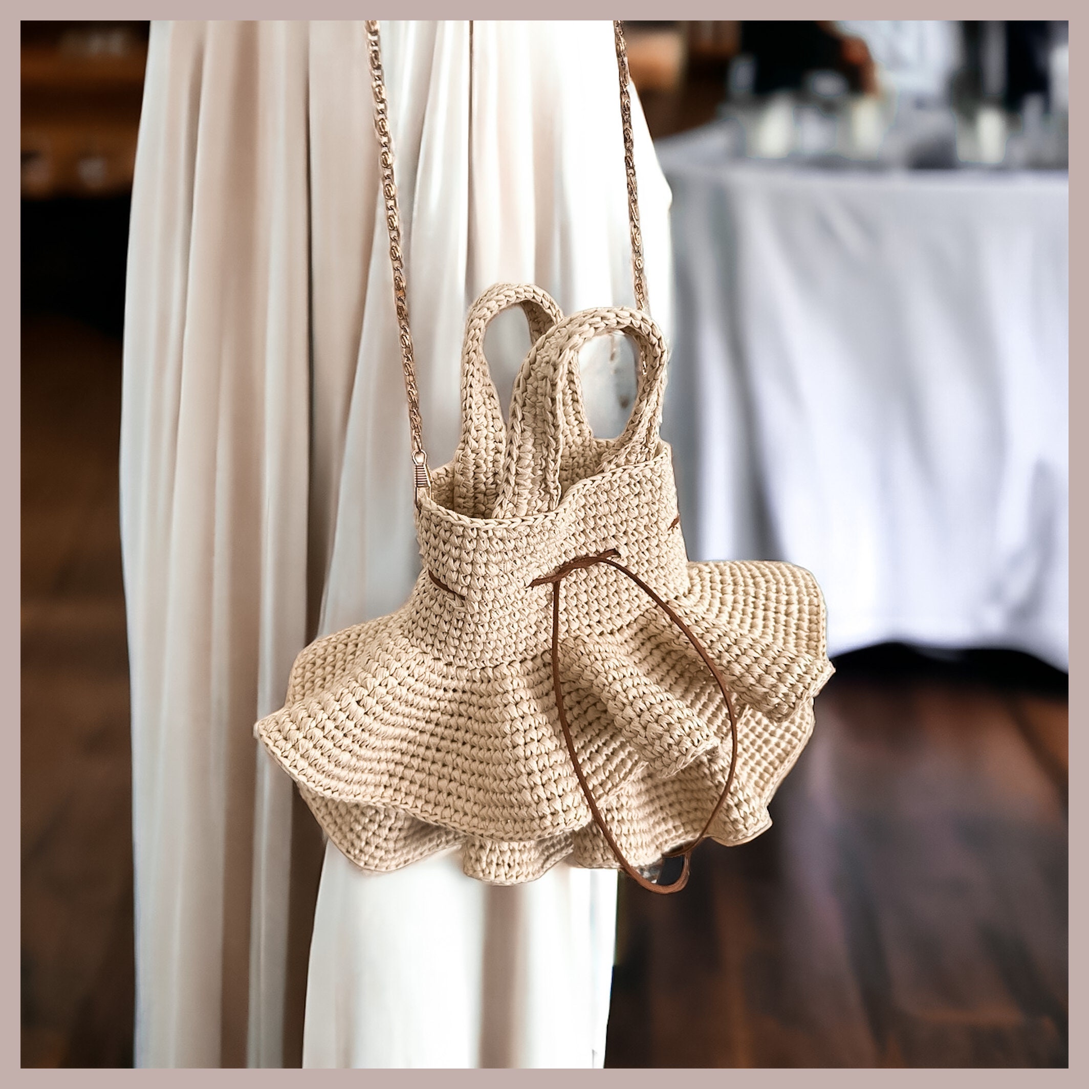 Crochet Mini Ruffle Tote Bag Pattern - Etsy