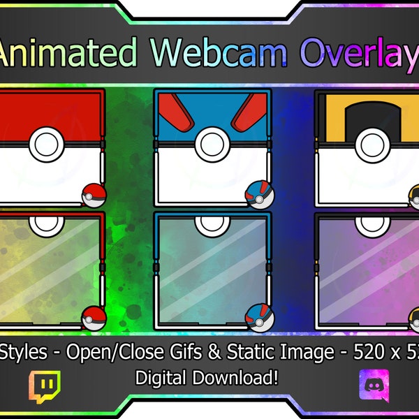 Animated Pokeball Webcam Overlays - Twitch | Streaming