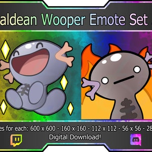 Paldean Wooper Emote Pack 3! Twitch | Discord