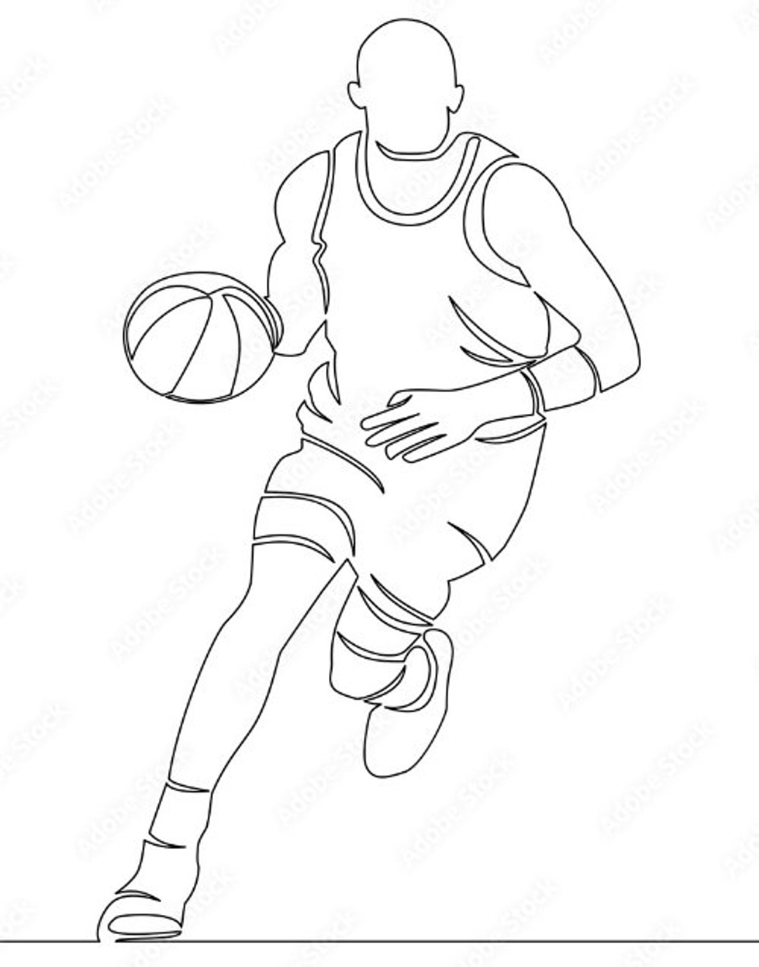 Premium Vector  Hand drawn basketball player dunk line art vector style