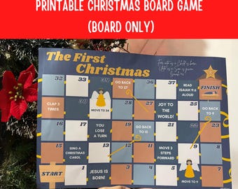 Afdrukbaar kerstbordspel – kerststalactiviteit voor het hele gezin (alleen bord)