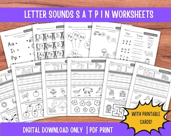 Groep 1: Letterklanken S A T P I N: vroeg lezen (afdrukbaar pdf-bestand)