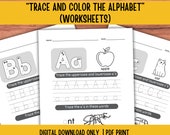 Alphabet Tracing Worksheets: Handwriting Practice, Coloring Pages (PDF)