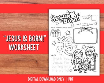 Jesus is Born-werkblad: kerstactiviteitenpagina's voor kinderen (pdf)
