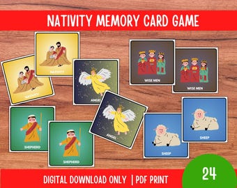 Nativity Memory Card Game: Christmas Family Activity (PDF)