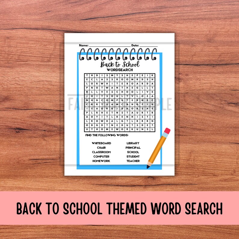 Back to School Word Search Puzzles: Educational Activity (PDF ...