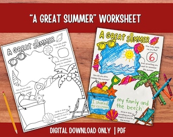 A Great Summer Worksheet | Thanksgiving Printable Activity for Kids| Christian Gratitude Coloring Page