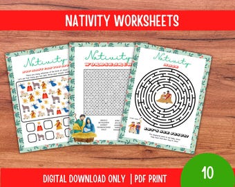 Kerststalwerkbladen: kerstactiviteitenpagina's voor kinderen (pdf)