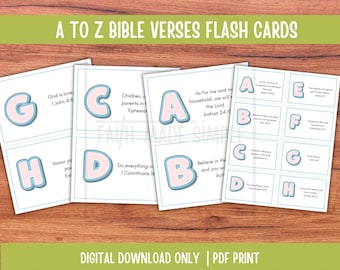 A to Z Bible Verse Flashcards: ABC Scripture Memory Cards (PDF)
