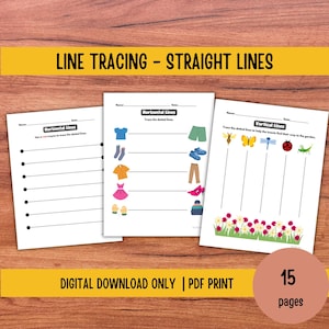 Line Tracing Worksheets - Straight Lines | Printable Pre-Writing Practice for Preschool and Kindergarten