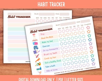 Habit Tracker for Kids | Daily Routine Checklist (PDF)