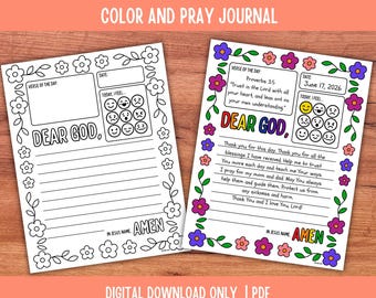 Prayer Journal for Kids: Printable Bible Activity | Children's Devotional Journal (PDF)