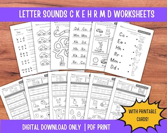 Letterklanken groep 2 CKEHRMD-werkbladen: klankactiviteiten voor vroeg lezen (pdf)