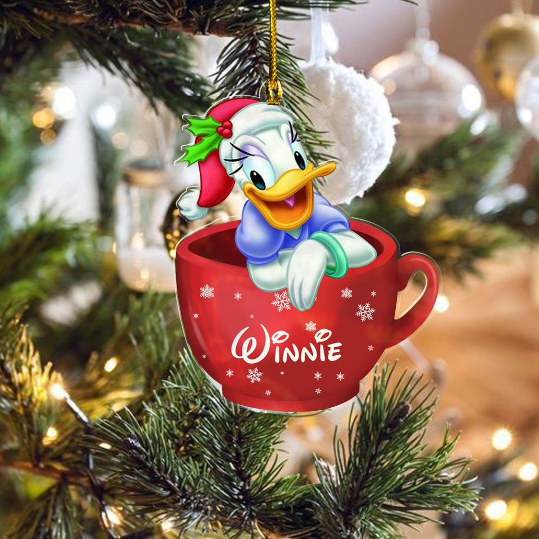 Personalized Daisy Duck Tea Cup Ornament Daisy Christmas Etsy