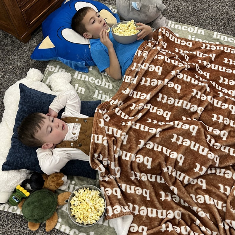 Personalized Flannel Blanket Custom Name Blanket Baby Etsy Canada