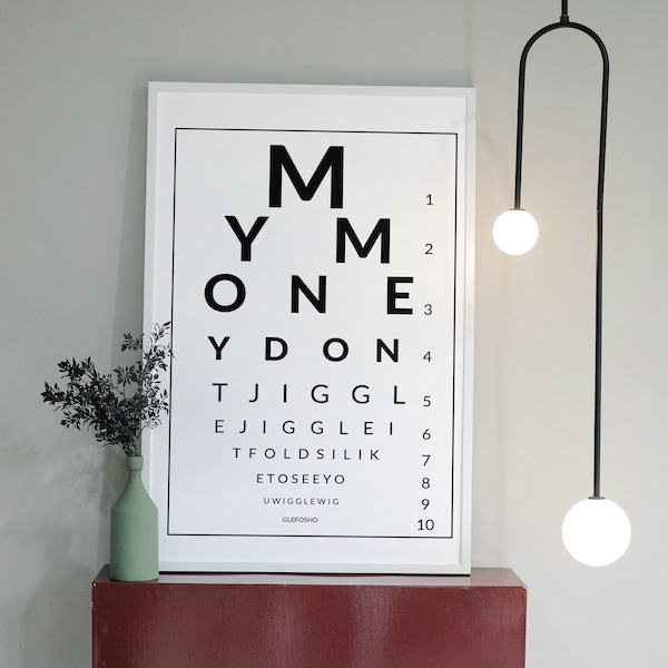 Wall Art Home Decor Digital download clever Eye Chart print