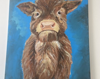 Highland Cow acrylic on canvas